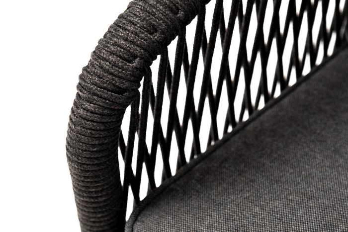 "Канны" кресло плетеное из роупа, каркас алюминий светло-серый (RAL7035) шагрень, роуп бирюзовый кру