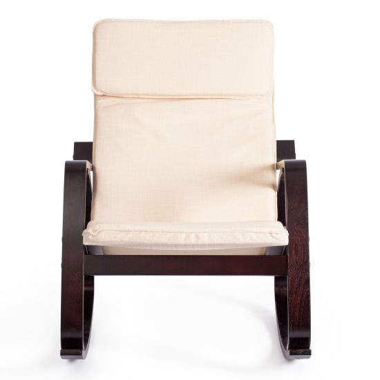 Кресло-качалка mod. AX3005 дерево береза, ткань: полиэстер-хлопок, 61х94,5х104 см, дерево: венге #9, ткань бежевая 1501-4