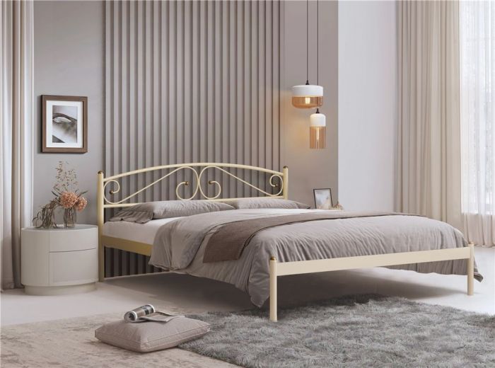 Кровать двуспальная Флоренция 180х200 | металлическое основание | Бежевый |