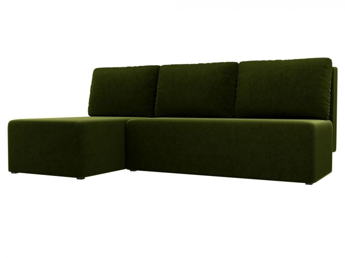 100433L Угловой диван Поло левый угол | Микровельвет | Зеленый