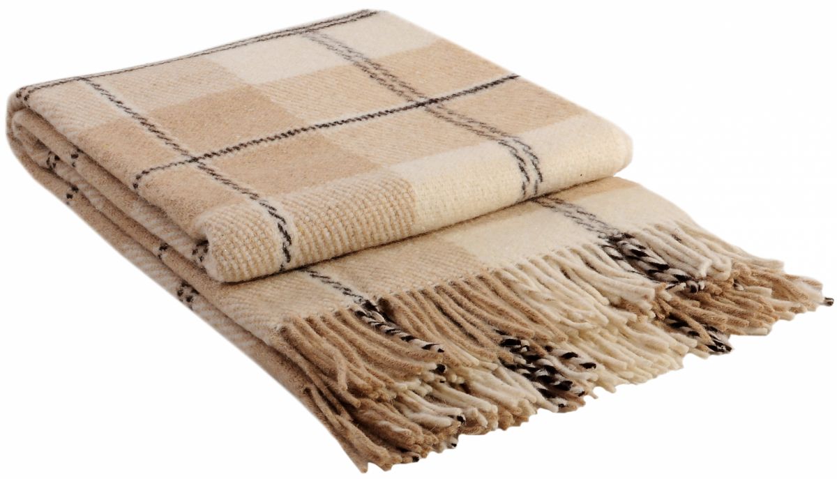 03-01 Бел-беж-кор 140х200 Эльф плед новозеланд. шерсть