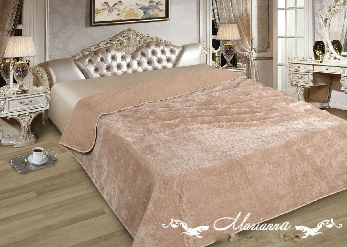 09 250х225 Элит+Мех Однотонное комбинированное ультрастеп Покрывало Марианна