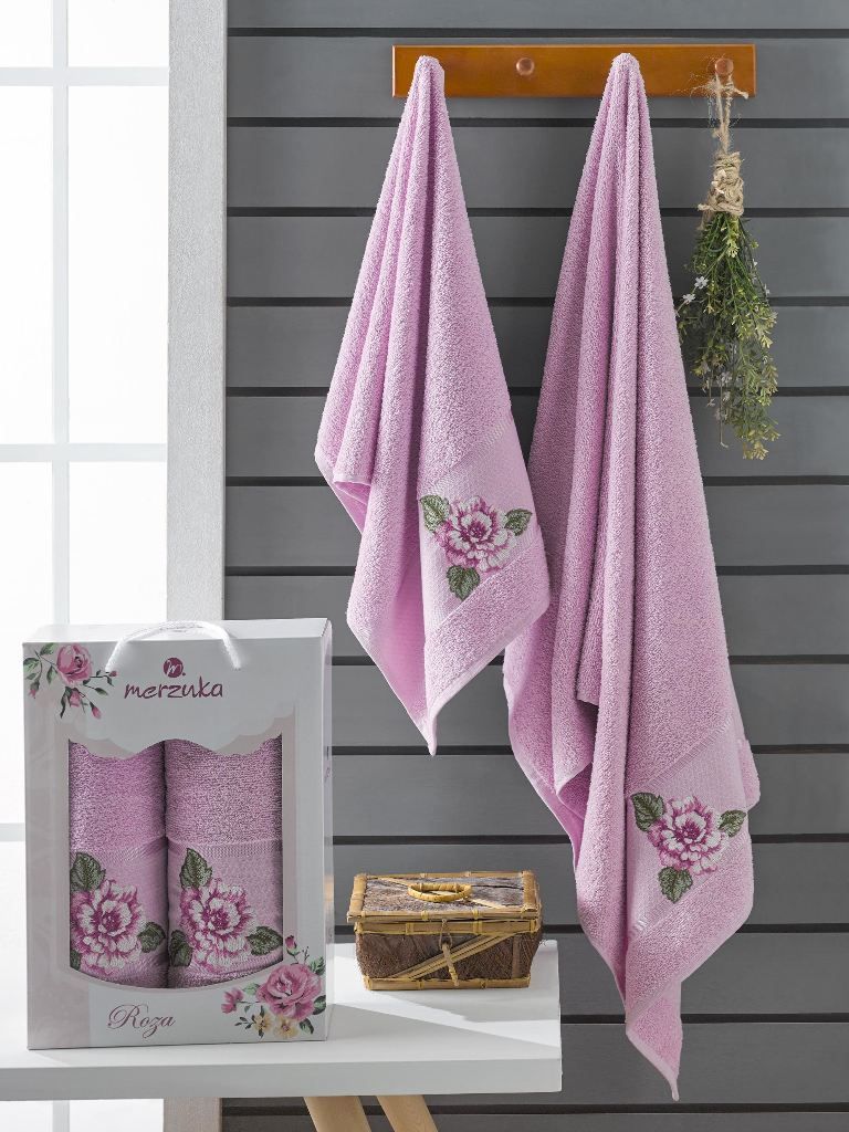 10171 Сиреневый ROZA (50х90+70х140 ) в коробке Набор полотенец MERZUKA