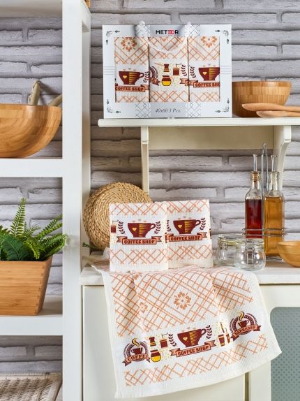 11000 PIETRA KAHVE В (40х60)х3шт в коробке Набор кухонный Метеор