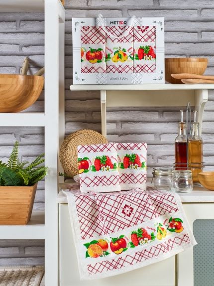 11003 PIETRA MEYVE В (40х60)х3шт в коробке Набор кухонный Метеор