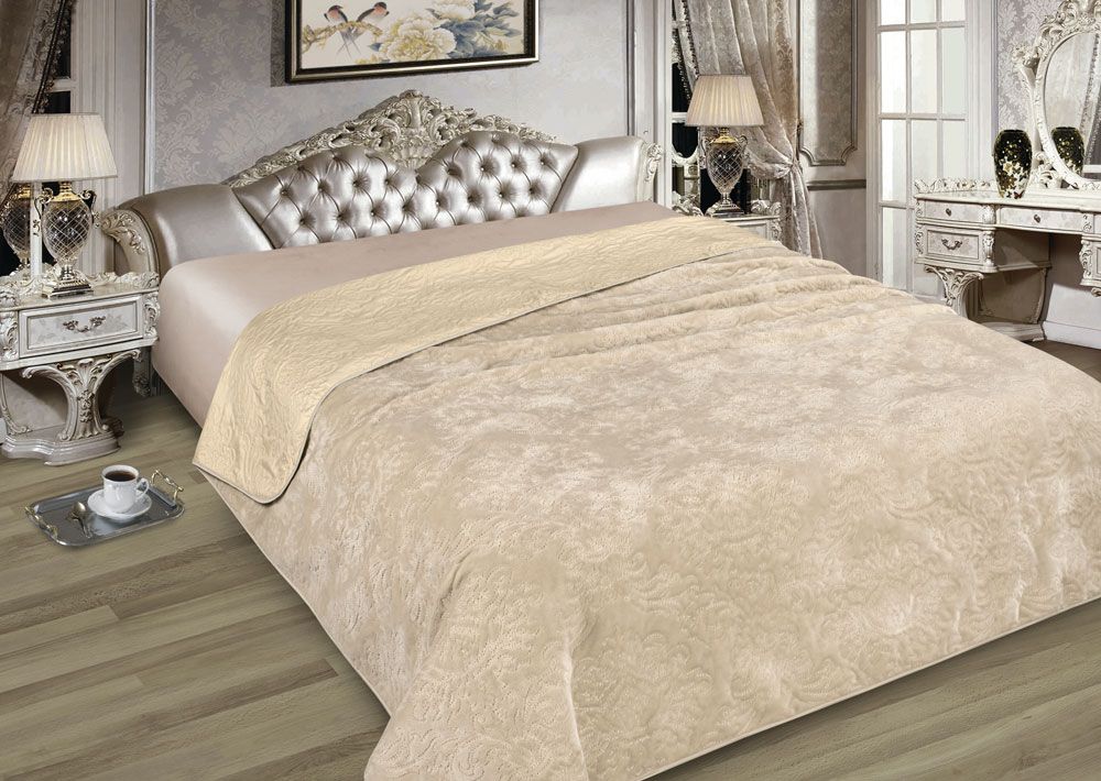 12 250х225 Элит+Мех Однотонное комбинированное ультрастеп Покрывало Марианна