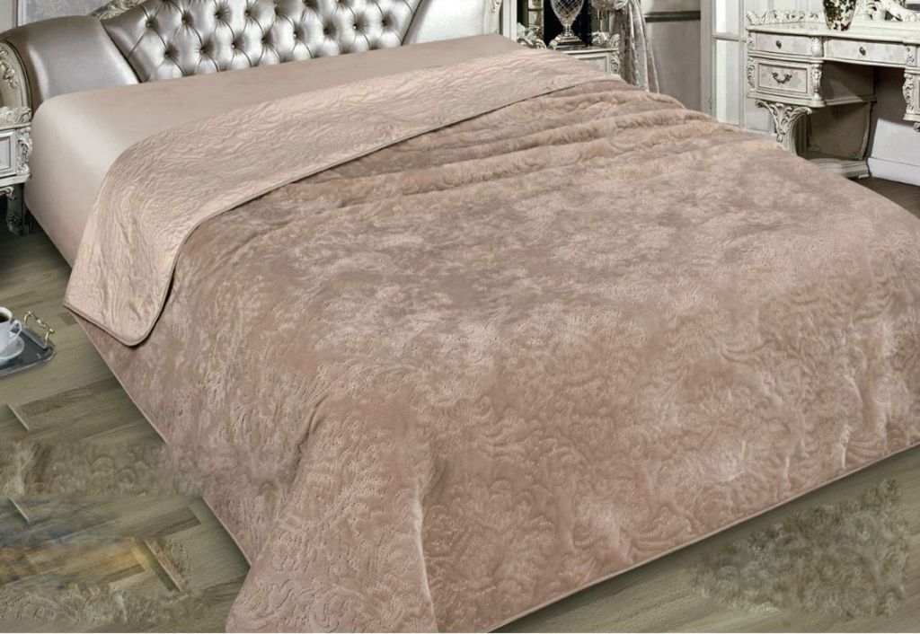 14 250х225 Элит+Мех Однотонное комбинированное ультрастеп Покрывало Марианна