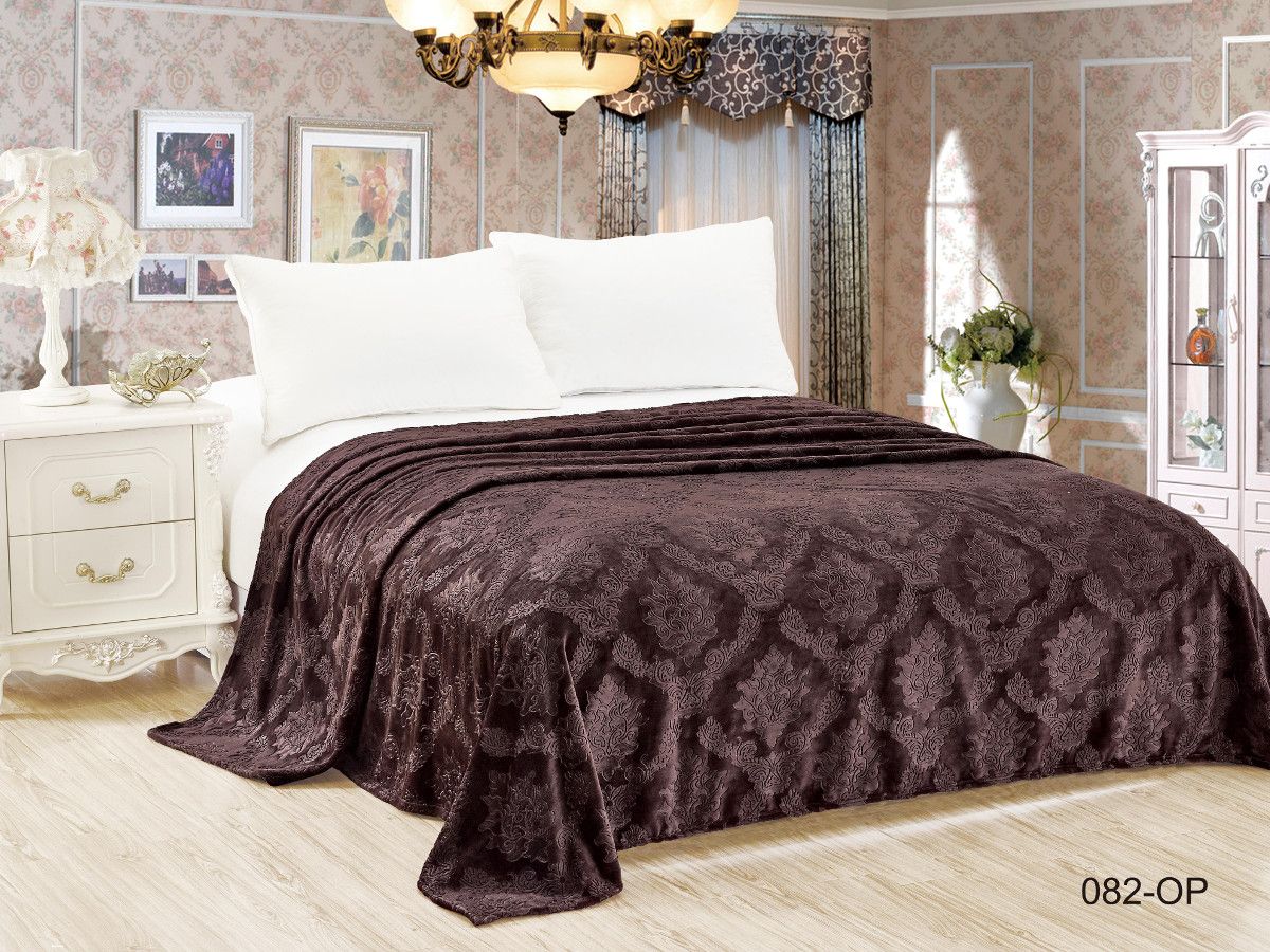 150-082-pv Венеция 150х200 однотонный с тиснением микрофибра плед AlViTek