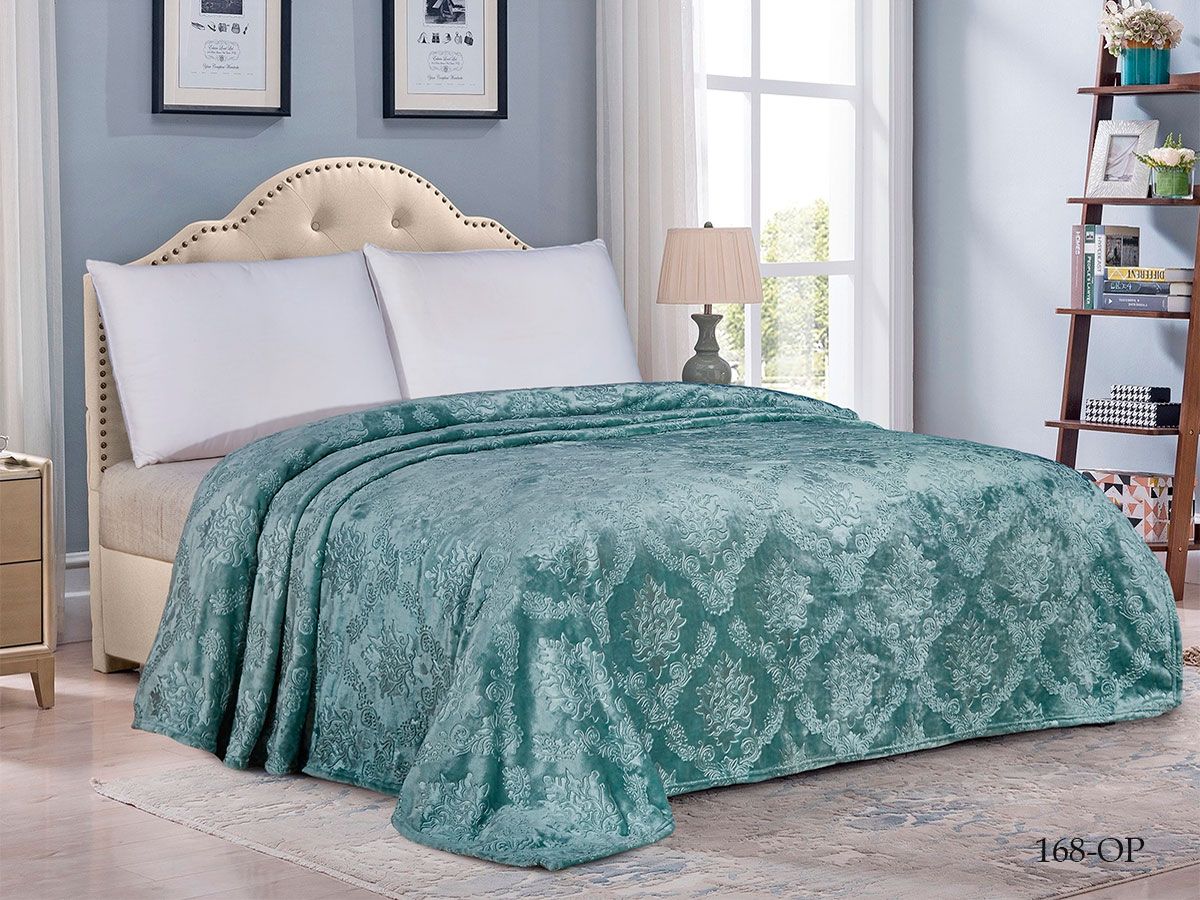 150-168-pv Венеция 150х200 однотонный с тиснением микрофибра плед AlViTek