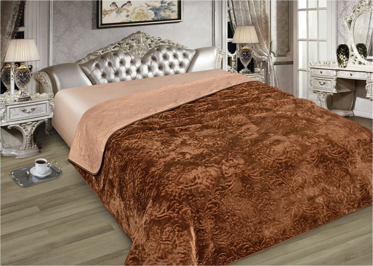 18 250х225 Элит+Мех Однотонное комбинированное ультрастеп Покрывало Марианна