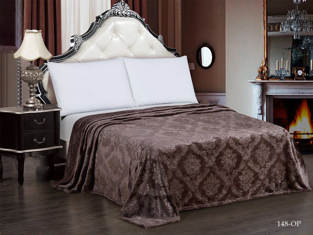 180-148-pv Венеция 180х200 однотонный с тиснением микрофибра плед AlViTek