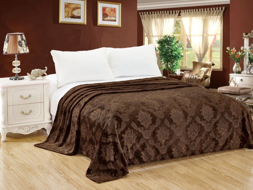 200-072-pv Венеция 200х220 однотонный с тиснением микрофибра плед AlViTek