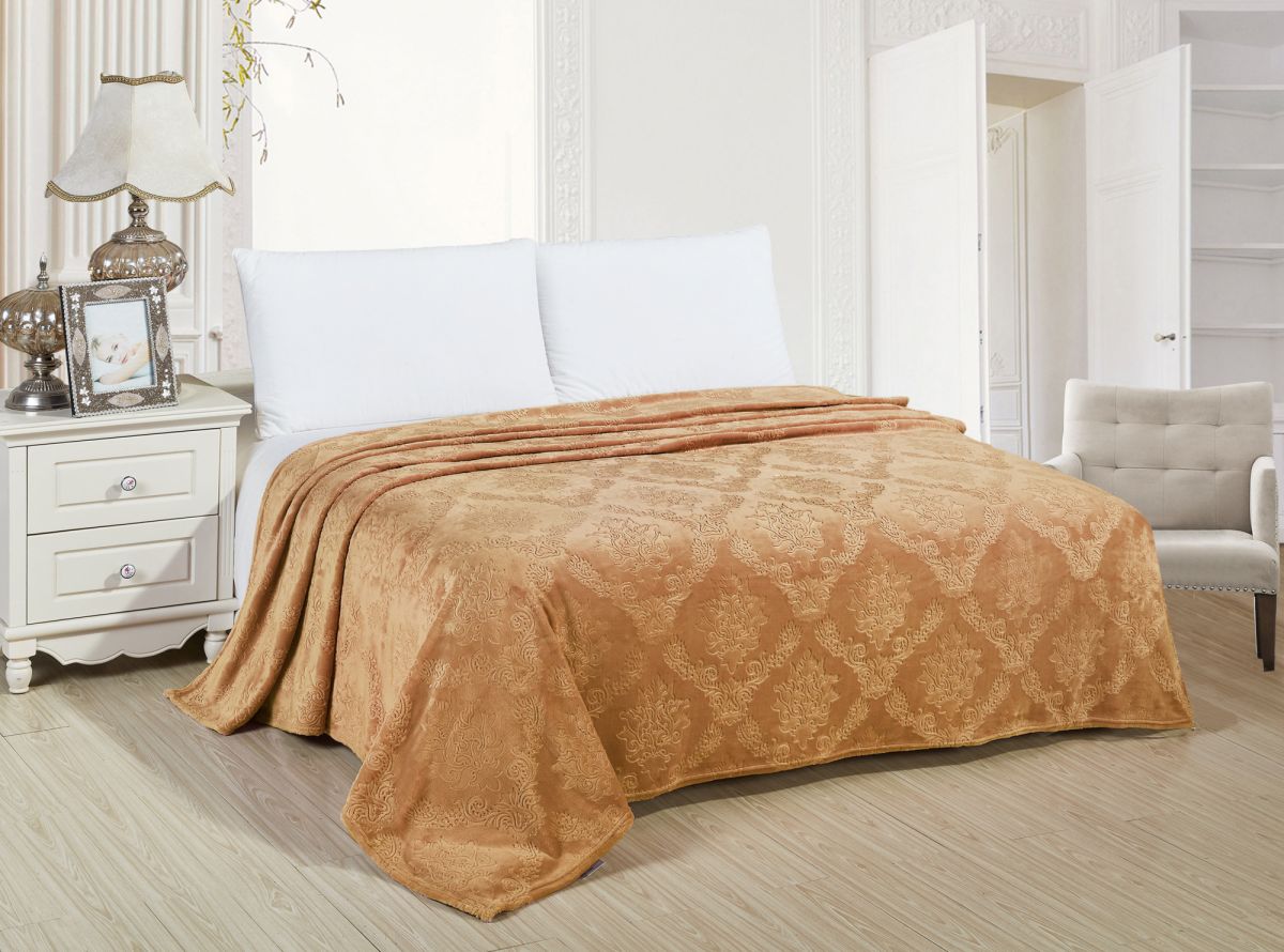 200-118-pv Венеция 200х220 однотонный с тиснением микрофибра плед AlViTek