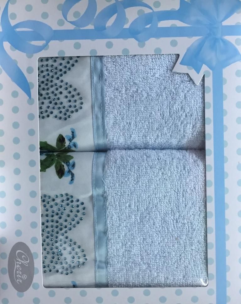 41943+K-234 Небесный 32х72х2шт в коробке Набор кухонных полотенец АРТЕКС