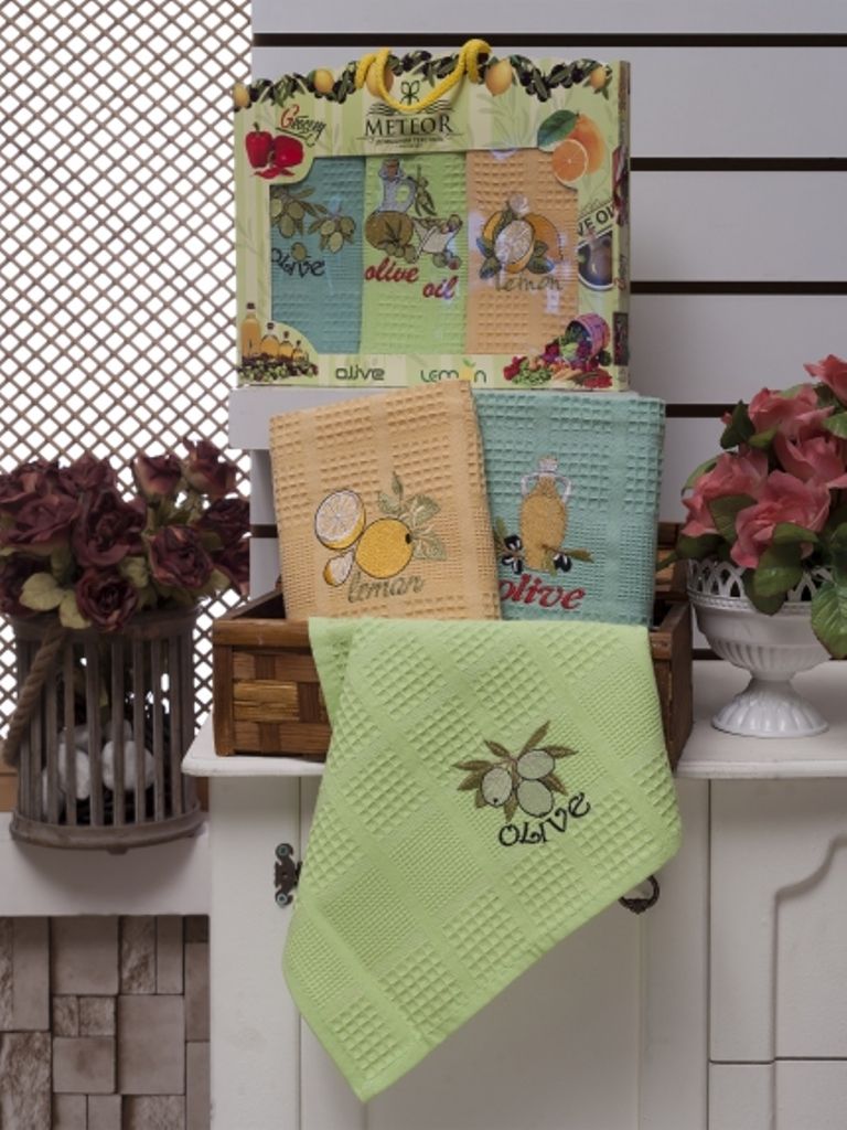 8288 Оливки В (40х60)х3шт в коробке Набор кухонный Метеор