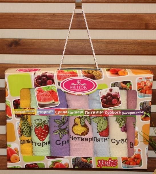 8319 Фрукты В Неделька (40х60)х7шт в коробке Набор кухонный Метеор