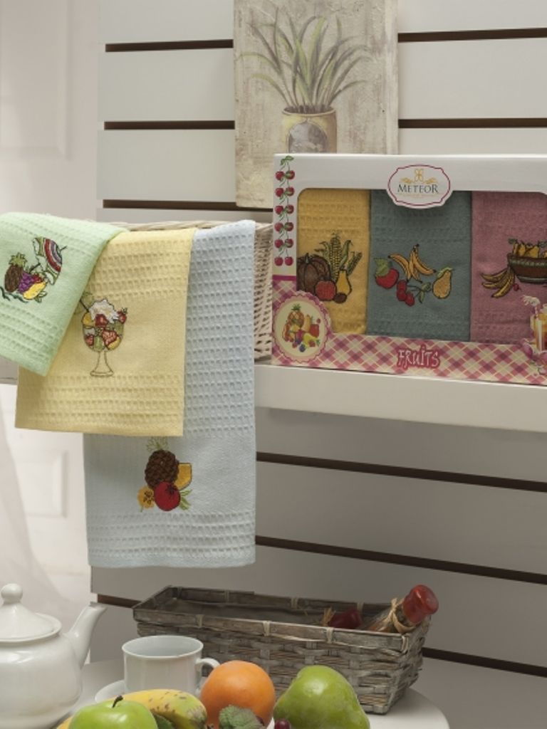 8392 Фрукты В (40х60)х3шт в коробке Набор кухонный Метеор