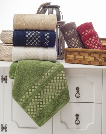 8956 SERRA Хлопок 50х90 ( 6шт ) 480гр. полотенце TWO DOLPHINS