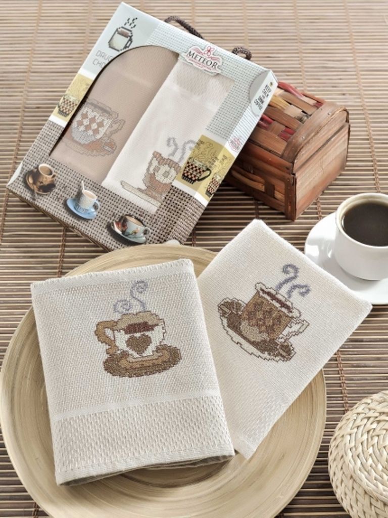 9202 Кофе В (40х60)х2шт в коробке Набор кухонный Метеор