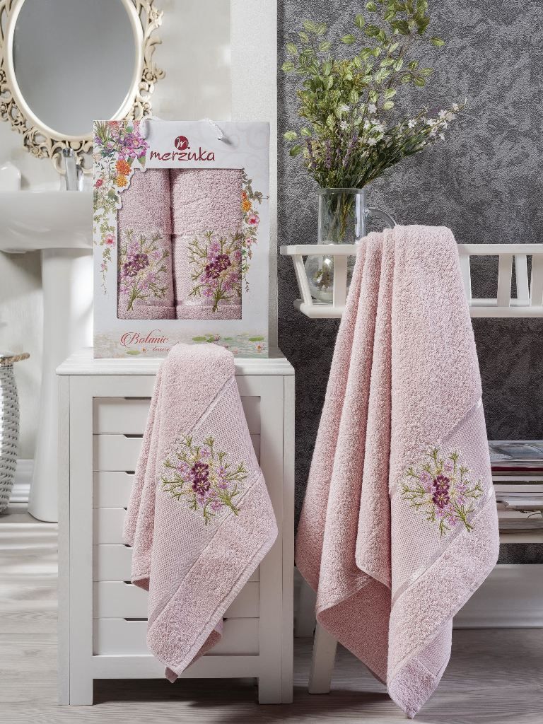 9230 Пудра BOTANIK (50х80+70х130 ) в коробке Набор полотенец MERZUKA