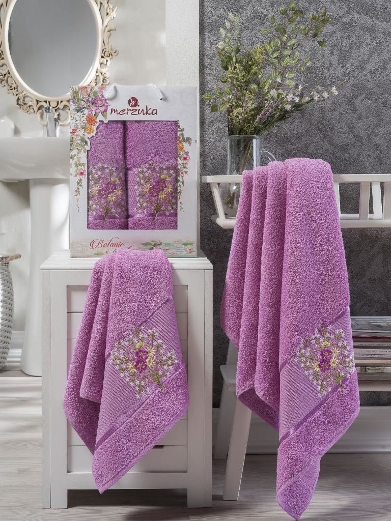 9230 Светло-лиловый BOTANIK (50х80+70х130 ) в коробке Набор полотенец MERZUKA