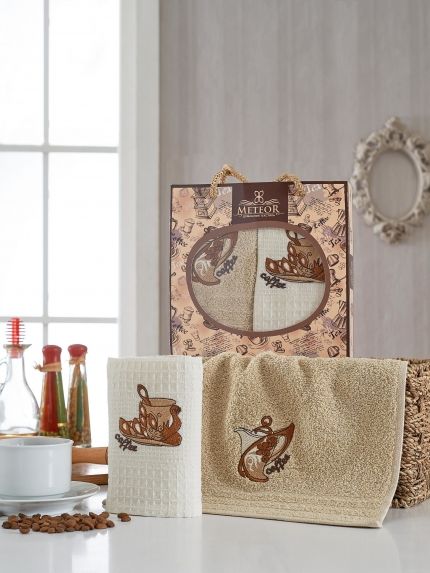 9642 КОФЕ МВ (30х50)х2шт в коробке Набор кухонный Метеор