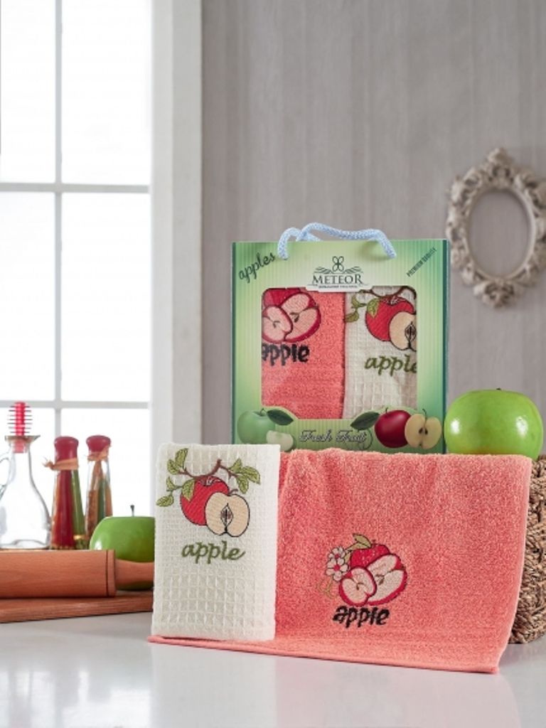 9659-Яблоко М (30х50)х2шт в коробке Набор кухонный Метеор