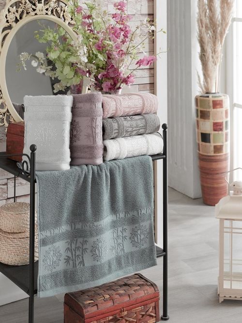 9687 CLASS Полотенце Бамбук 70х140 (6) TWO DOLPHINS