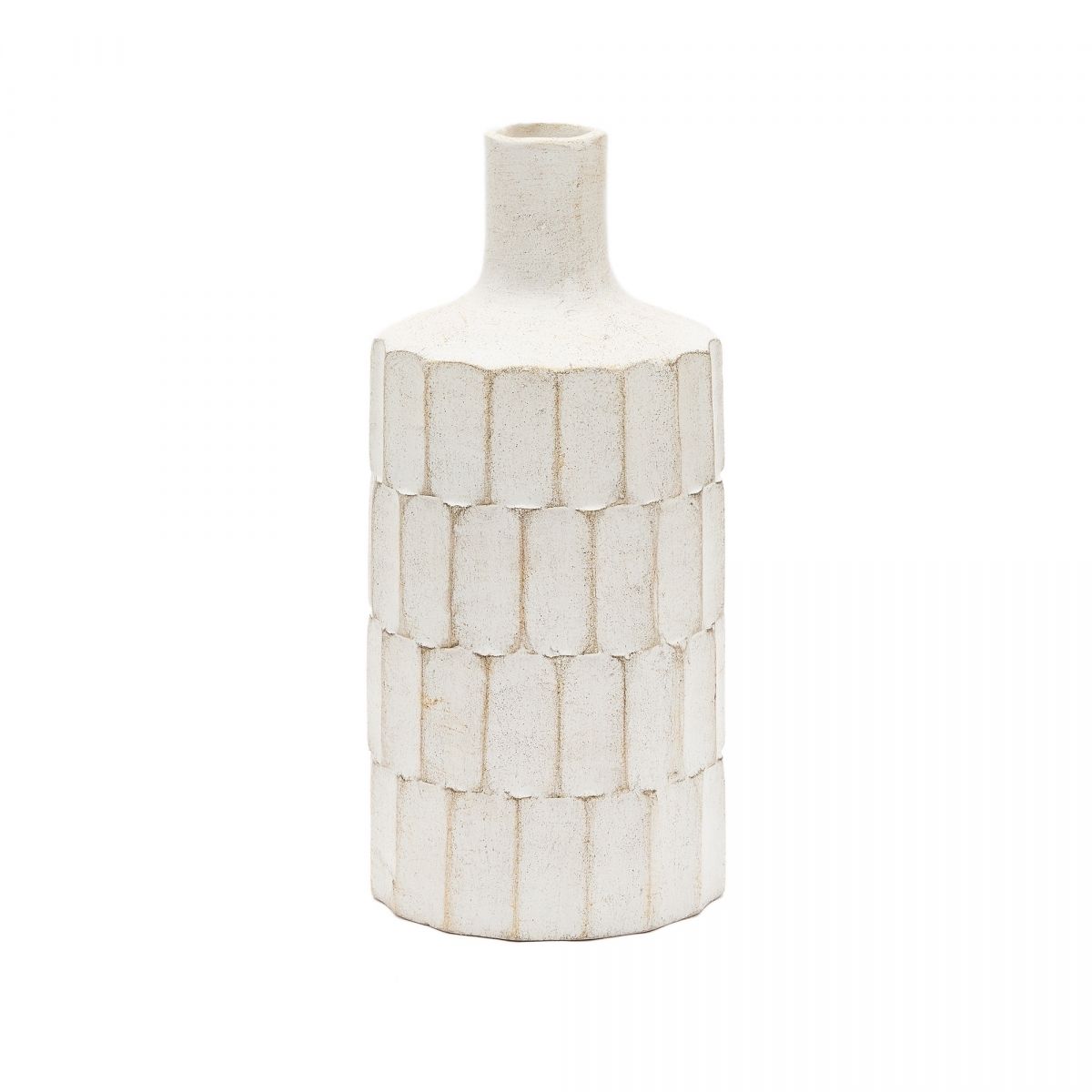 Arisa белая ваза из папье-маше, 41 см