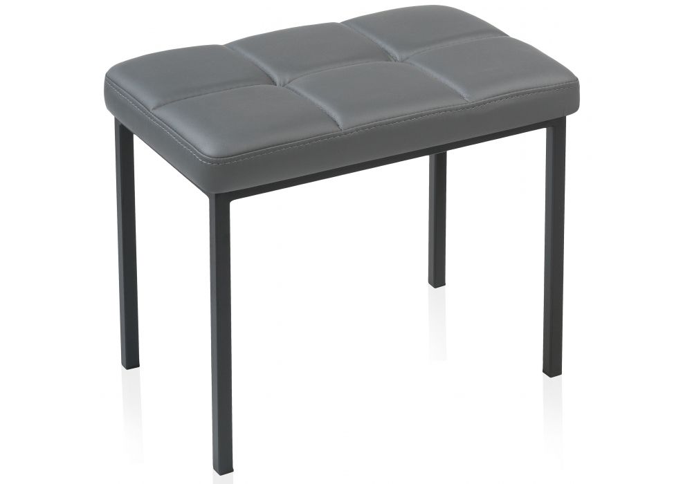 Банкетка Дион кожзам темно-серый - черный матовый