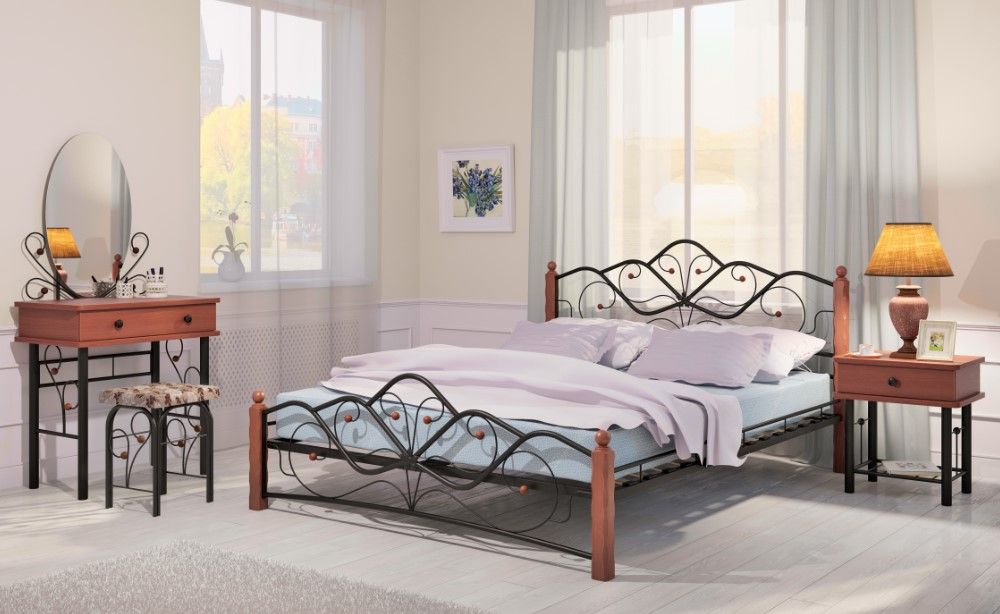 Банкетка Фортуна (ММД 501)-Металл-Черный-Бежевый-