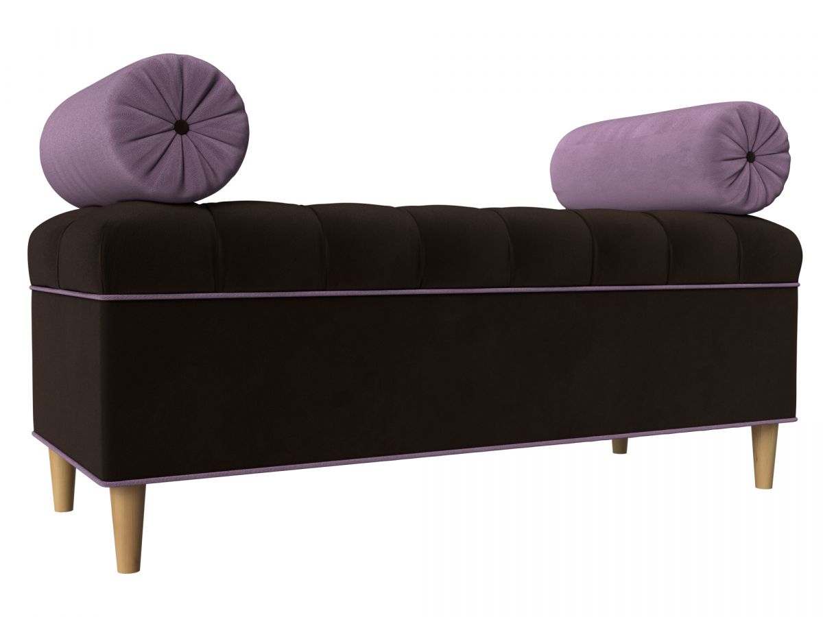 113680 Банкетка Глория | микровельвет | коричневый, сиреневый