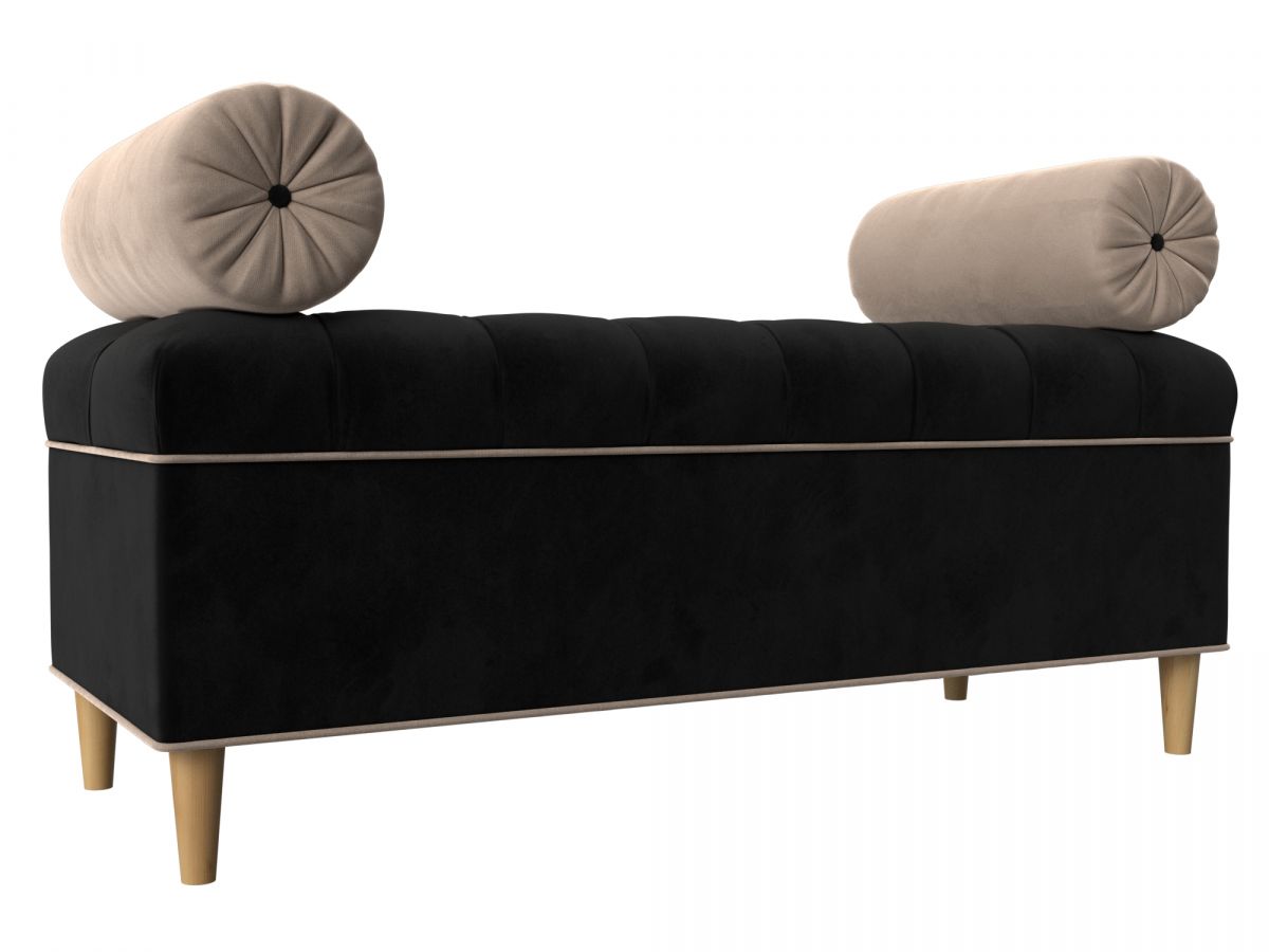 113667 Банкетка Глория | велюр | черный, бежевый