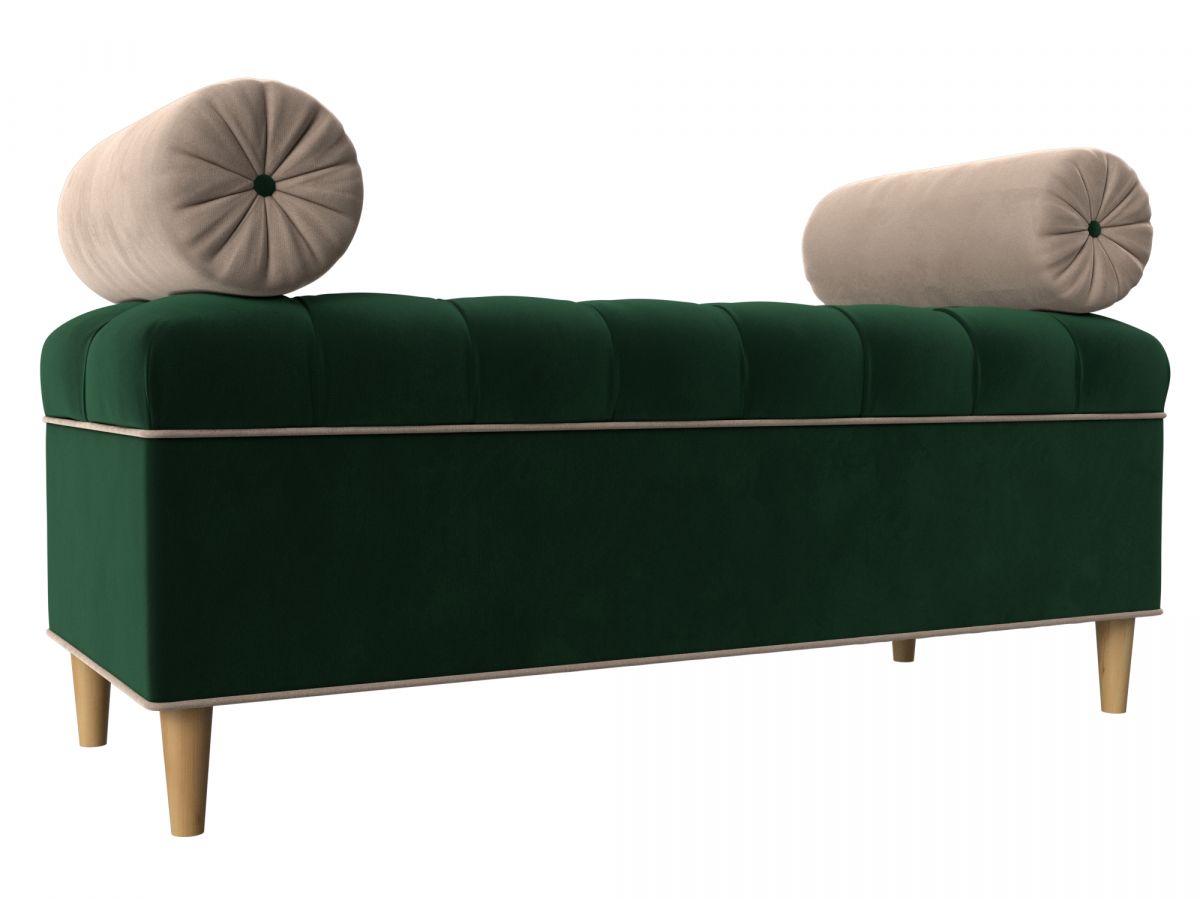 113660 Банкетка Глория | велюр | зеленый, бежевый