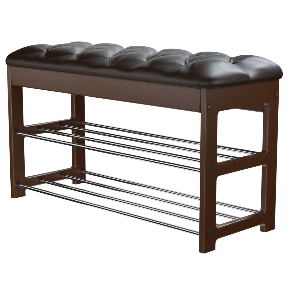 Банкетка Грейс орех, к-з Ева 1, каретная стяжка Л