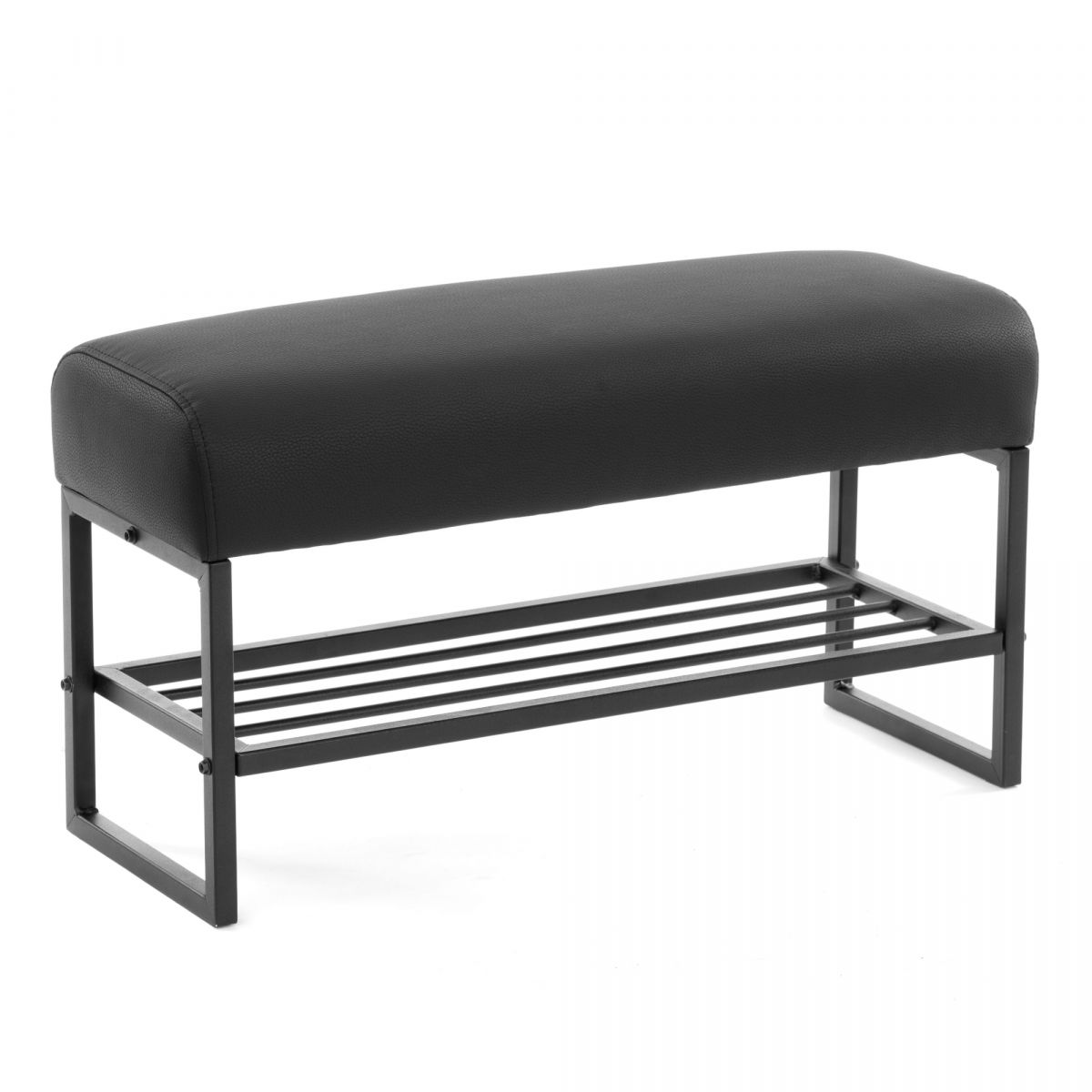 Банкетка-обувница Charli Lux-Чарли Люкс экокожа , Sharp Чёрный