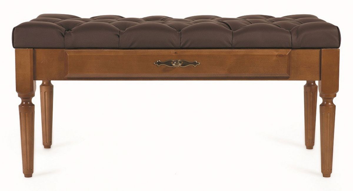 Банкетка Оливия экокожа коричневый-темно-коричневый