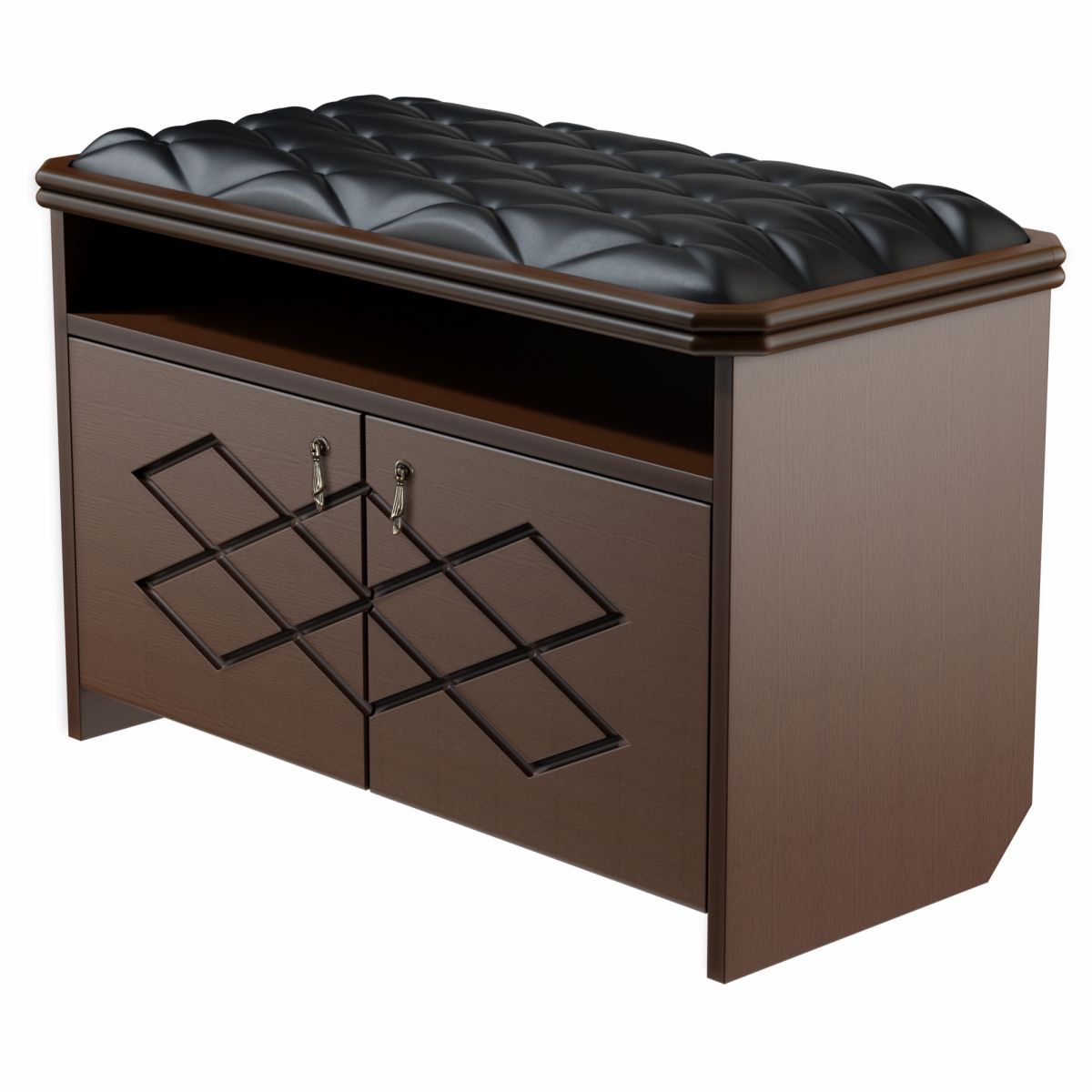 Банкетка Патриция 2 орех, к-з Ева 1, каретная стяжка Л