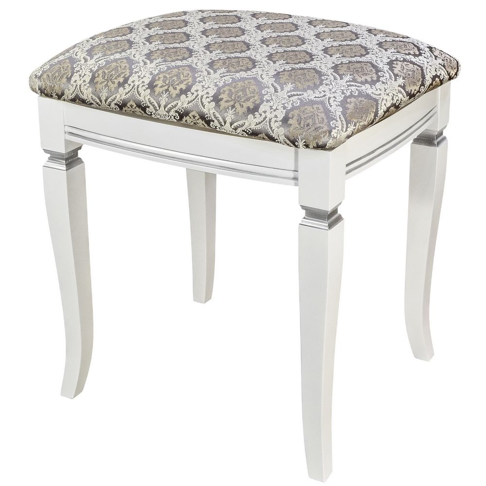 Банкетка Васко В 106Н белый-серебро, Маркус серебро