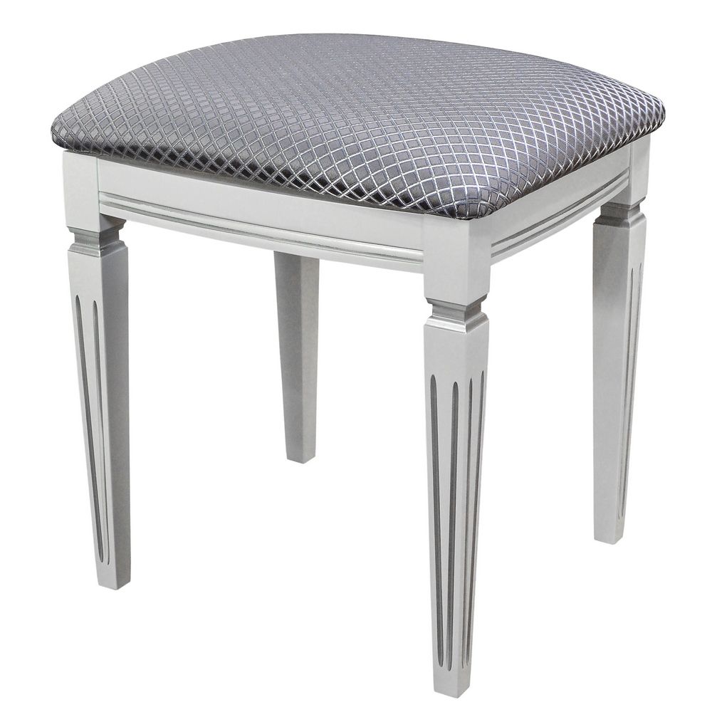 Банкетка Васко В 107Н белый-серебро, Атина серебро