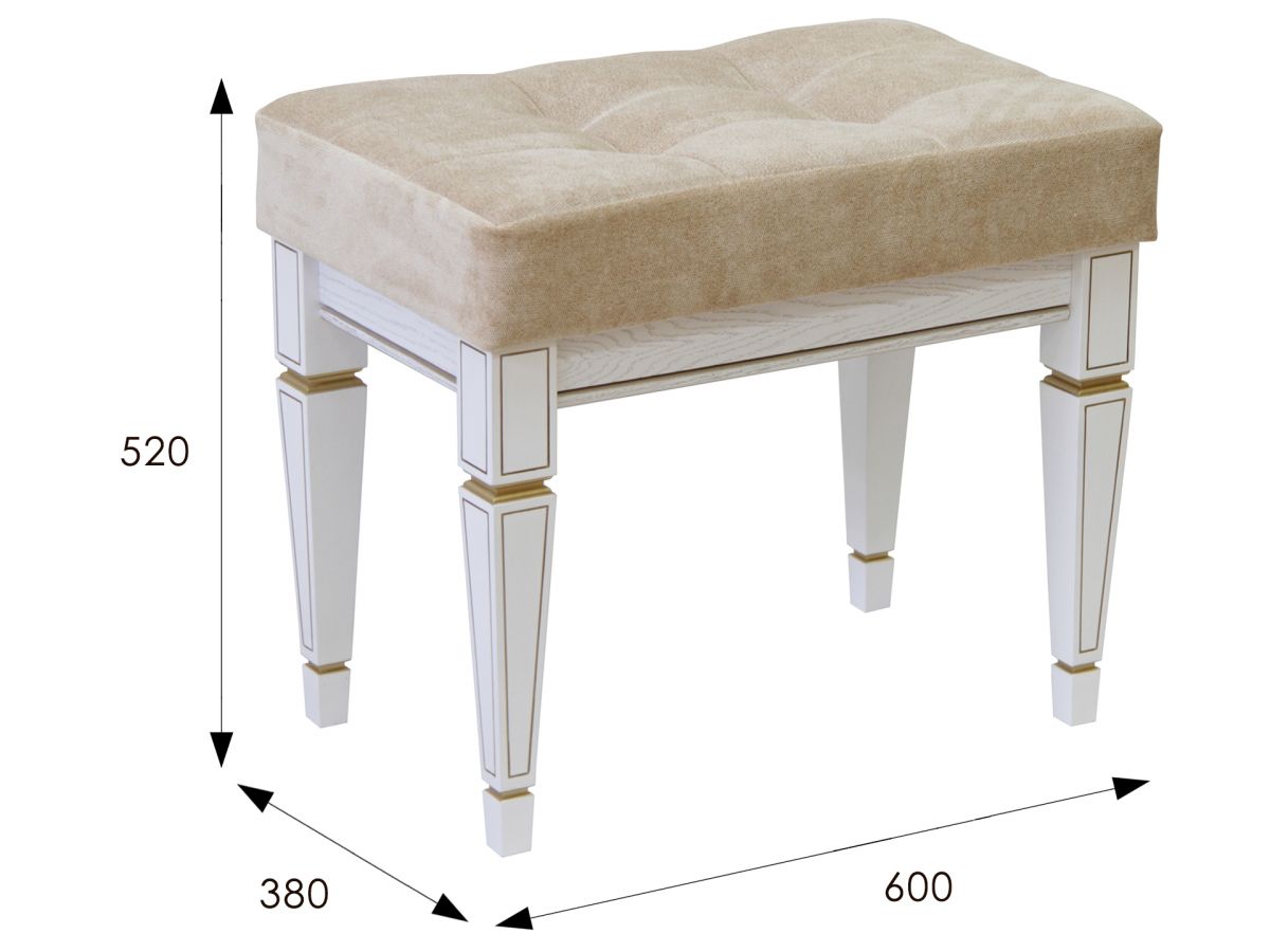 Банкетка Васко В 97Н белый ясень-золото