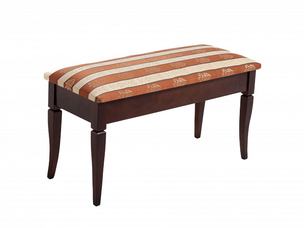 Банкетка Вивальди М с ящиком средне-коричневый, ткань полоса коричн.
