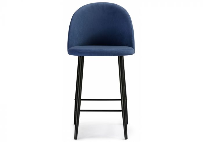Барный стул Амизуре темно-синий - черный матовый