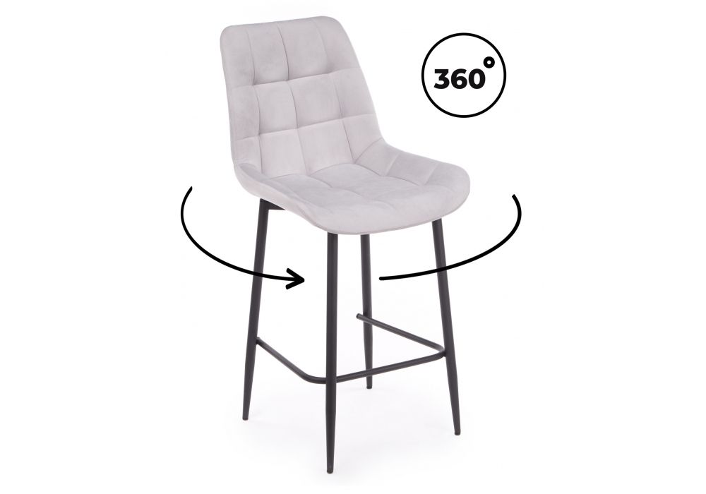 Барный стул Челси 360 светло-серый (zd 960) - черный np