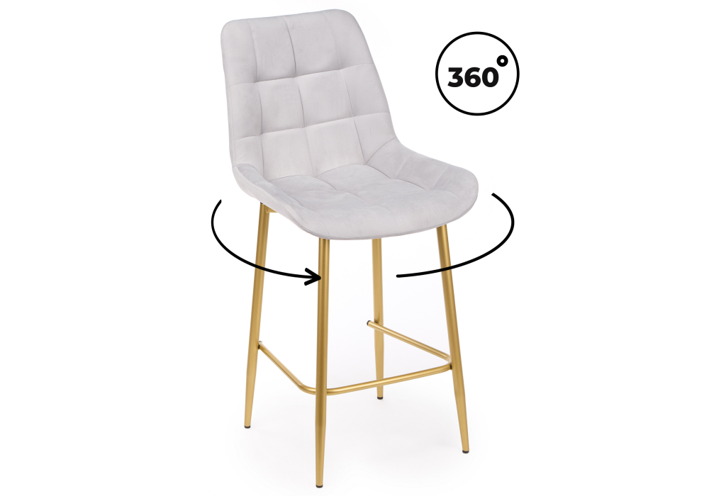 Барный стул Челси 360 светло-серый (zd 960) - золотой np