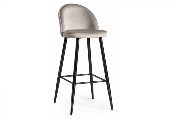 Барный стул Dodo 1 light grey with edging - black