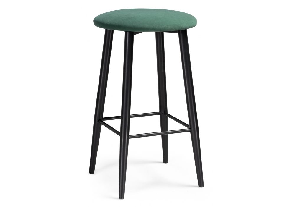 Барный стул Гангток катания изумруд - черный матовый