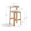 Барный стул Granite из бежевой синели и ясеня с натуральной отделкой 75 см - 12