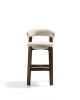 Барный стул Granite из бежевой синели и ясеня с отделкой орех 75 см - 9