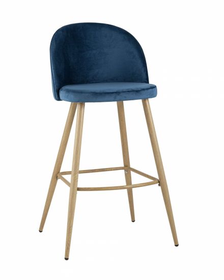 УТ000004662 | Барный стул | Лион цвет голубой обивка велюр